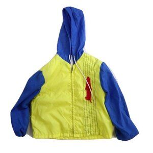 MONTGOMERY WARD - VINTAGE BOYS YELLOW BLUE WINDBREAKER JACKET SIZE 3T